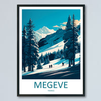 Megeve Travel Print Wall Art Megeve Wall Hanging Home Décor Megeve Gift Art Lovers Ski Art Lover Gift Les Arcs Print Skiing Megeve Ski Art