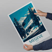 Megeve Travel Print Wall Art Megeve Wall Hanging Home Décor Megeve Gift Art Lovers Ski Art Lover Gift Les Arcs Print Skiing Megeve Ski Art