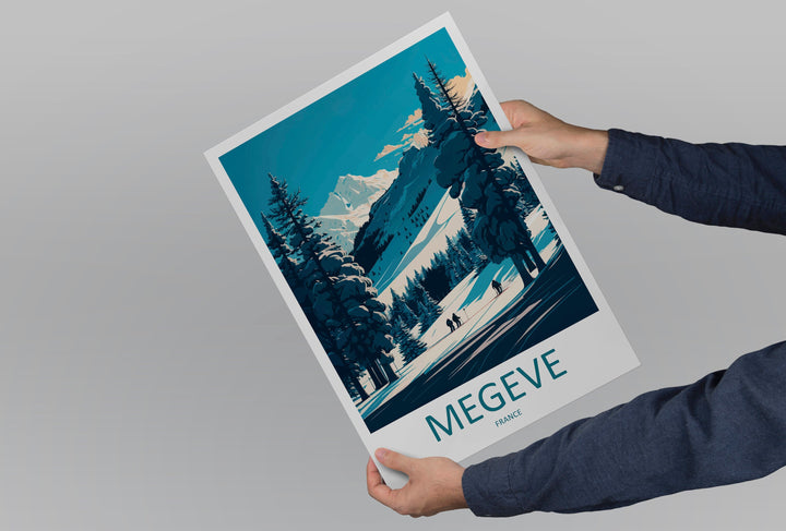 Megeve Travel Print Wall Art Megeve Wall Hanging Home Décor Megeve Gift Art Lovers Ski Art Lover Gift Les Arcs Print Skiing Megeve Ski Art