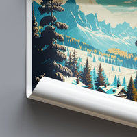 Megeve Travel Print Wall Art Megeve Wall Hanging Home Décor Megeve Gift Art Lovers Ski Art Lover Gift Les Arcs Print Skiing Megeve Ski Art