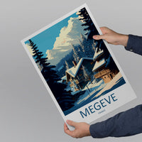 Megeve Travel Print Wall Art Megeve Wall Hanging Home Décor Megeve Gift Art Lovers Ski Art Lover Gift Les Arcs Print Skiing Megeve Ski Art