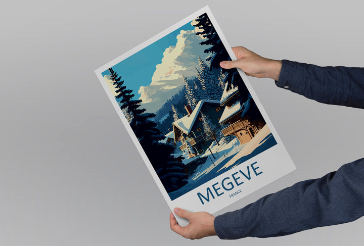 Megeve Travel Print Wall Art Megeve Wall Hanging Home Décor Megeve Gift Art Lovers Ski Art Lover Gift Les Arcs Print Skiing Megeve Ski Art