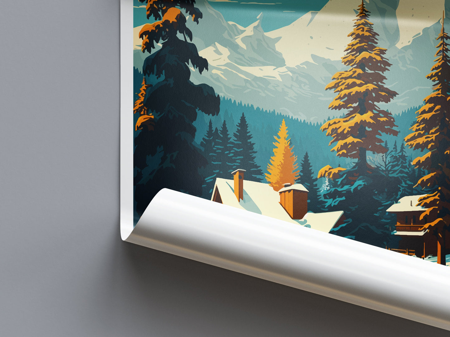 Megeve Travel Print Wall Art Megeve Wall Hanging Home Décor Megeve Gift Art Lovers Ski Art Lover Gift Les Arcs Print Skiing Megeve Ski Art