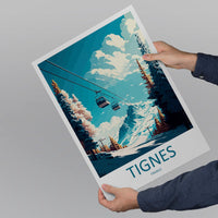 Tignes Travel Print Wall Art Tignes Wall Hanging Home Décor Tignes Gift Art Lovers Ski Art Lover Gift Tignes Print Skiing Tignes Ski Art