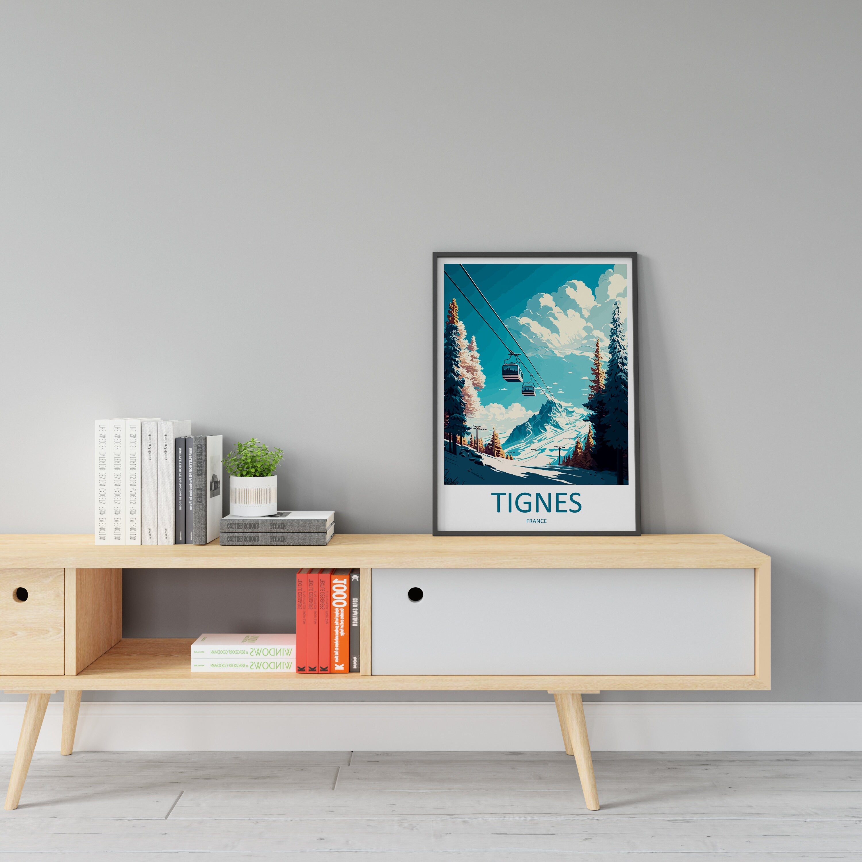 Tignes Travel Print Wall Art Tignes Wall Hanging Home Décor Tignes Gift Art Lovers Ski Art Lover Gift Tignes Print Skiing Tignes Ski Art