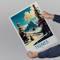 Tignes Travel Print Wall Art Tignes Wall Hanging Home Décor Tignes Gift Art Lovers Ski Art Lover Gift Tignes Print Skiing Tignes Ski Art
