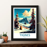 Tignes Travel Print Wall Art Tignes Wall Hanging Home Décor Tignes Gift Art Lovers Ski Art Lover Gift Tignes Print Skiing Tignes Ski Art