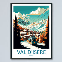Val d'isere Travel Print Wall Art Val d'isere Wall Hanging Home Décor Val d'isere Gift Art Lovers Ski Art Lover Gift Val d'isere Print Ski