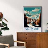 Val d'isere Travel Print Wall Art Val d'isere Wall Hanging Home Décor Val d'isere Gift Art Lovers Ski Art Lover Gift Val d'isere Print Ski