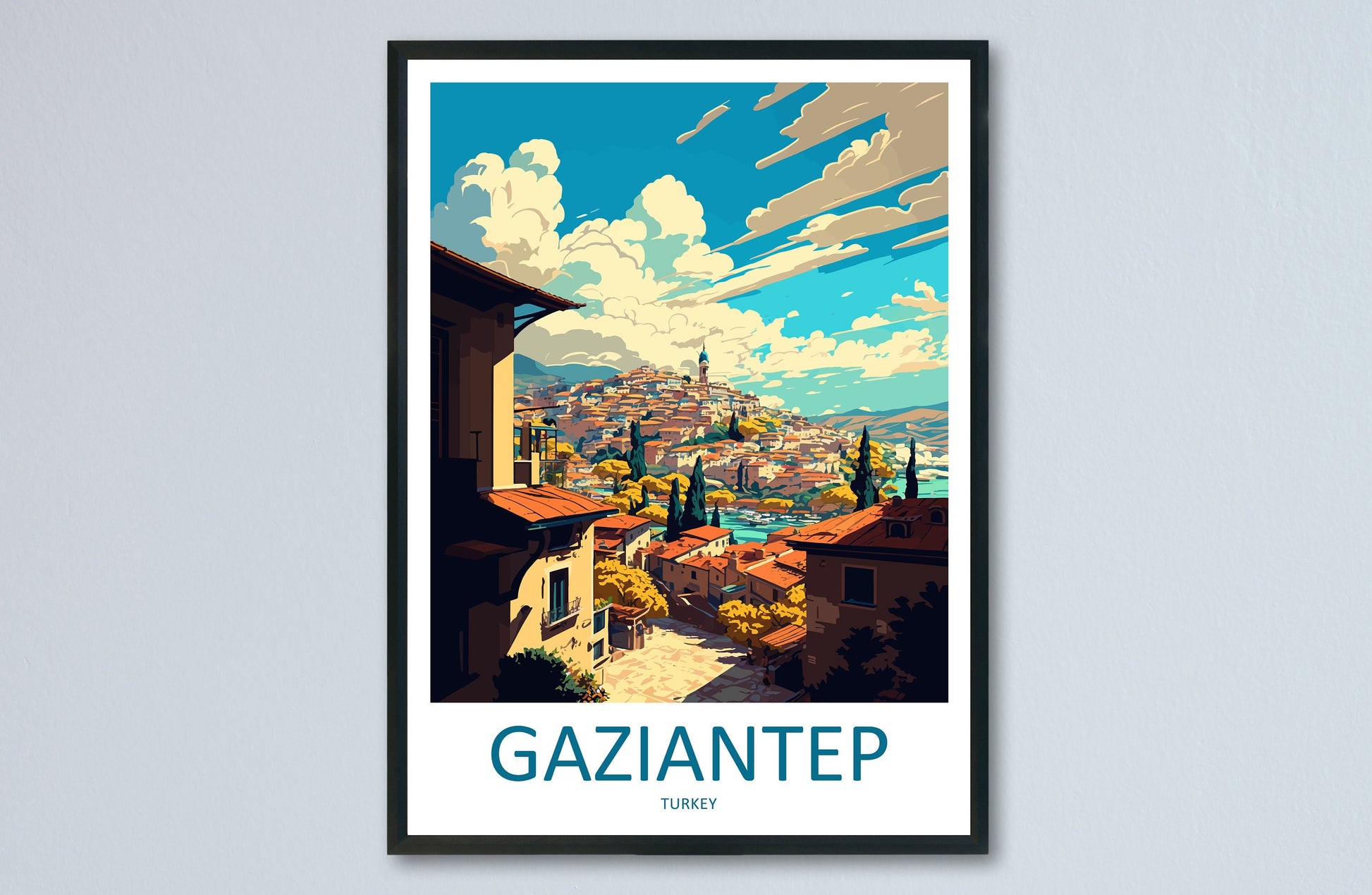 Gaziantep Travel Print Wall Art Gaziantep Wall Hanging Home Décor Gaziantep Gift Art Lovers Turkey Art Lover Gift Gaziantep Turkey Travel