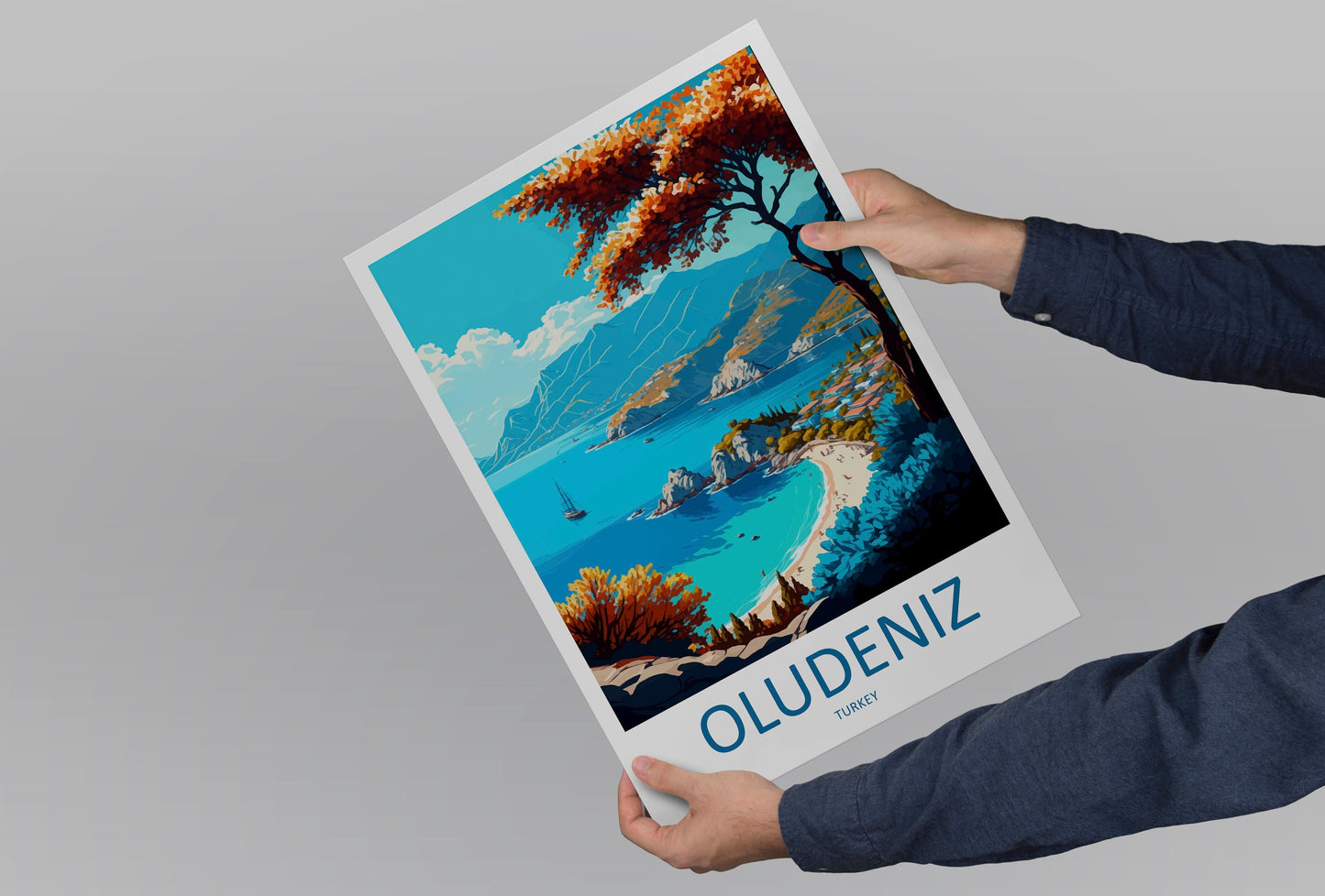 Ölüdeniz Travel Print Wall Art Ölüdeniz Wall Hanging Home Décor Ölüdeniz Gift Art Lovers Turkey Art Lover Gift Ölüdeniz City Turkey Travel
