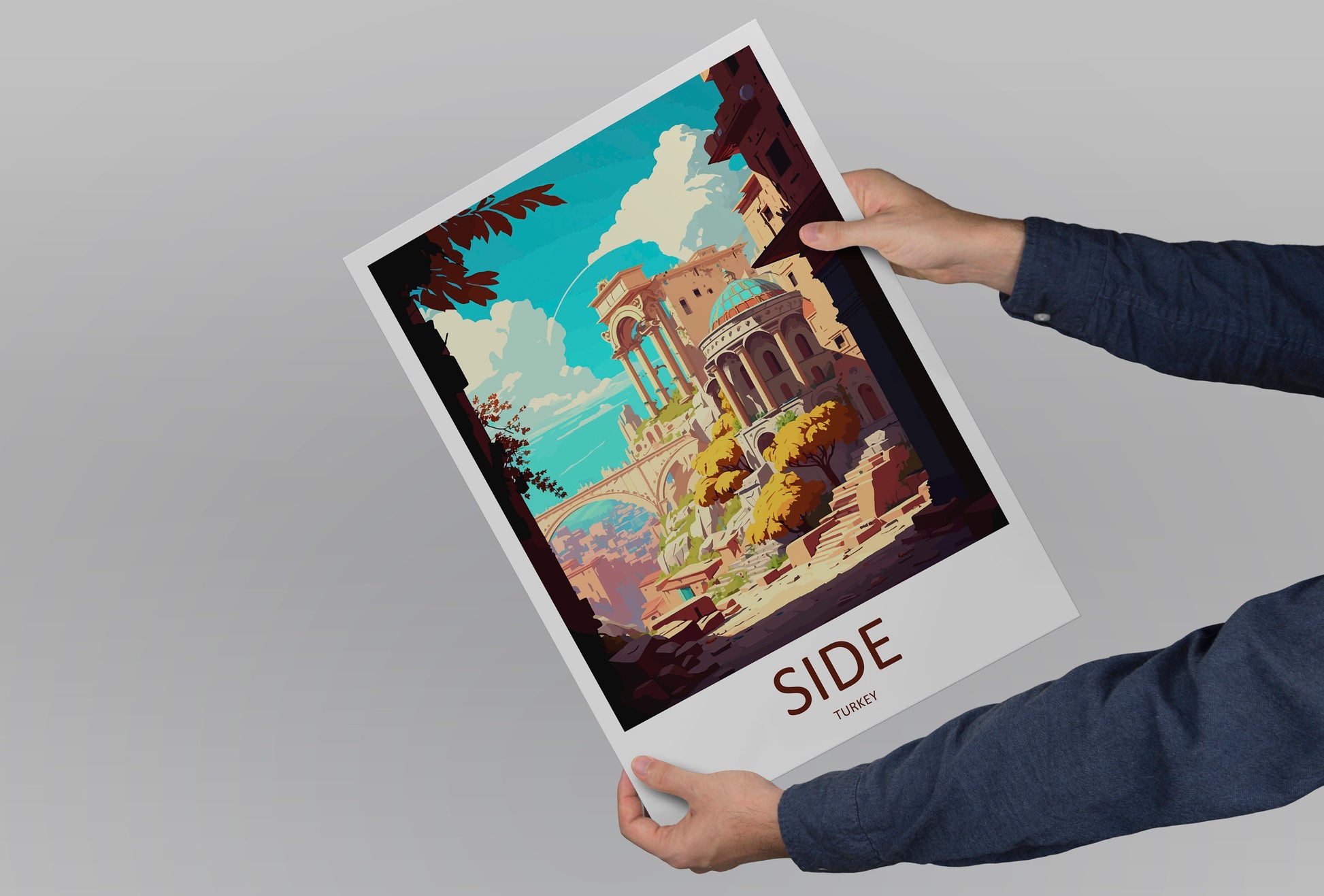 Side City Travel Print Wall Art Side City Wall Hanging Home Décor Side City Gift Art Lovers Turkey Art Lover Gift Side City Turkey Travel