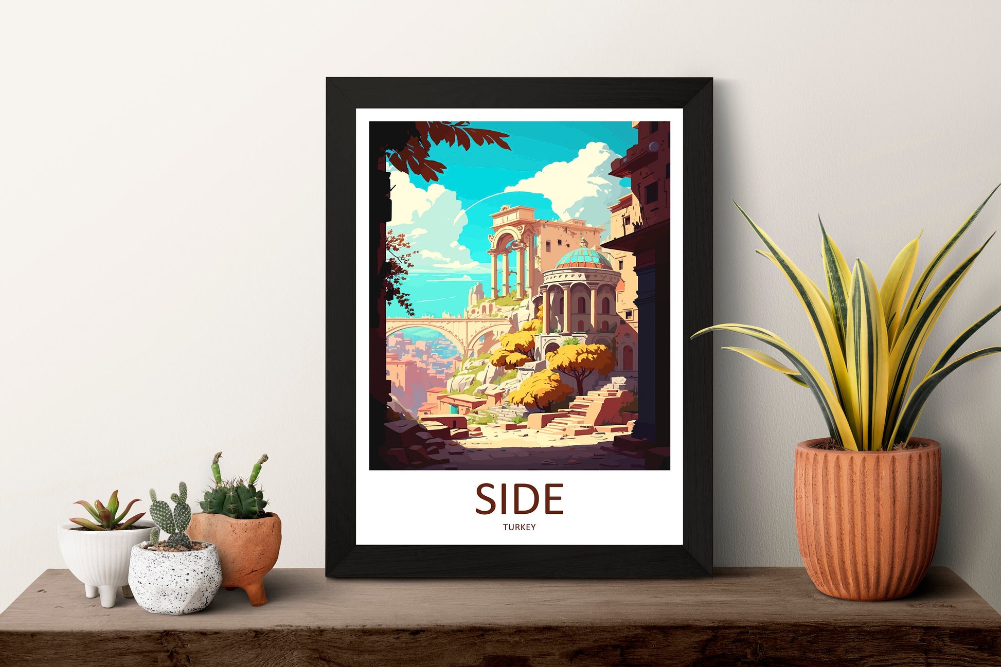 Side City Travel Print Wall Art Side City Wall Hanging Home Décor Side City Gift Art Lovers Turkey Art Lover Gift Side City Turkey Travel