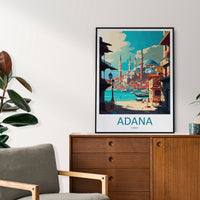 Adana Travel Print Wall Art Adana Wall Hanging Home Décor Adana Gift Art Lovers Turkey Art Lover Gift Adana City Turkey Travel Art Gift