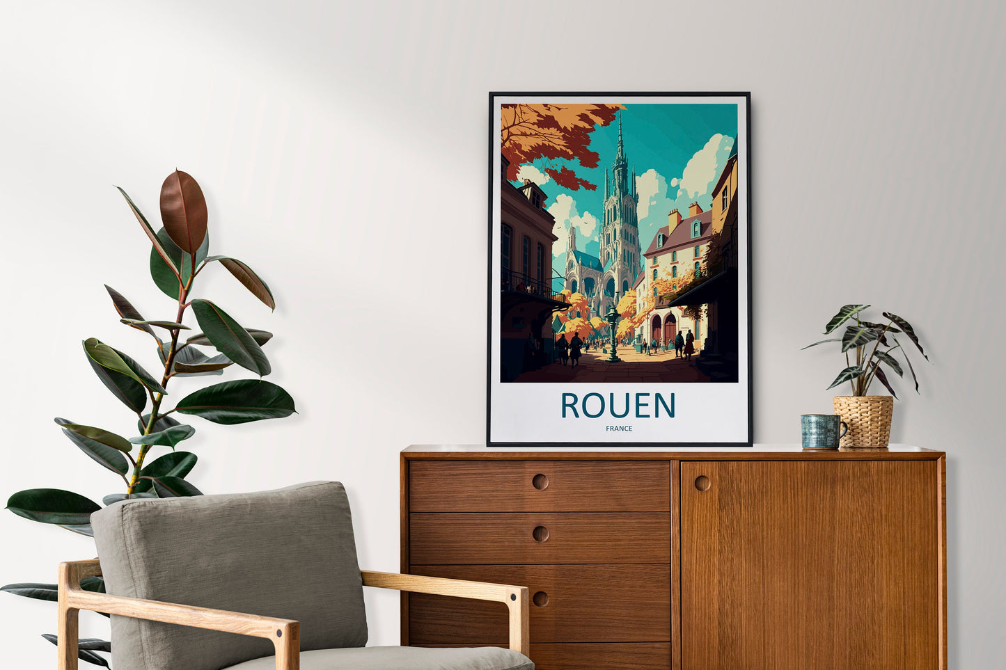 Rouen Travel Print Wall Art Rouen Wall Hanging Home Décor Rouen Gift Art Lovers France Art Lover Gift Rouen Print France Artwork Rouen Gift
