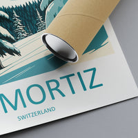St. Mortiz Travel Print Wall Art St. Mortiz Wall Hanging Home Décor St. Mortiz Gift Art Lovers Ski Art Lover Gift St. Mortiz Print Skiing