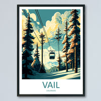 Vail Ski Resort Travel Print Wall Art Vail Ski Resort Wall Hanging Home Décor Vail Gift Art Lovers Ski Art Lover Gift Vail Print Skiing