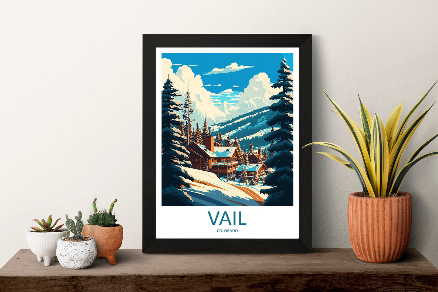 Vail Ski Resort Travel Print Wall Art Vail Ski Resort Wall Hanging Home Décor Vail Gift Art Lovers Ski Art Lover Gift Vail Print Skiing