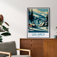 Les Arcs Travel Print Wall Art Les Arcs Wall Hanging Home Décor Les Arcs Gift Art Lovers Ski Art Lover Gift Les Arcs Print Skiing Poster