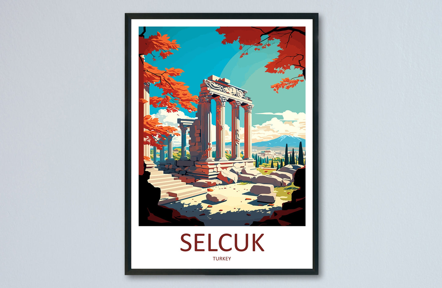 Selcuk Travel Print Wall Art Selcuk Wall Hanging Home Décor Selcuk Gift Art Lovers Turkey Art Lover Gift Selcuk City Turkey Travel