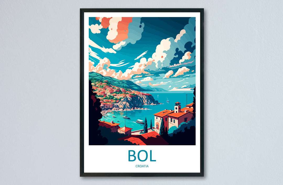 Bol Travel Print Wall Art Bol Wall Hanging Home Décor Bol Gift Art Lovers Croatia Art Lover Gift Bol City Croatia Travel Poster