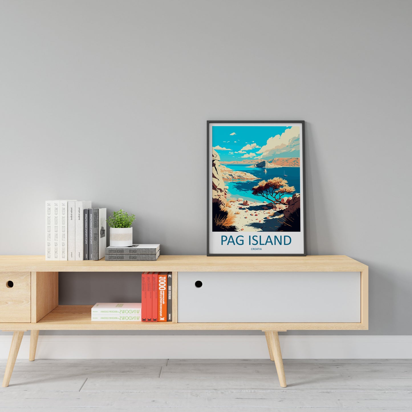 Pag Island Travel Print Wall Art Pag Island Wall Hanging Home Décor Pag Island Gift Art Lovers Croatia Art Lover Gift Pag Island