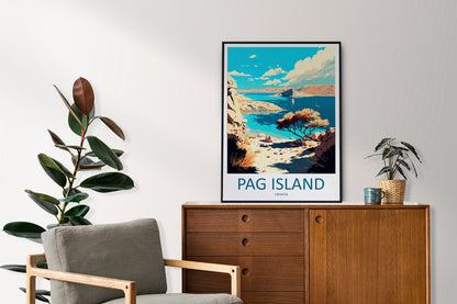 Pag Island Travel Print Wall Art Pag Island Wall Hanging Home Décor Pag Island Gift Art Lovers Croatia Art Lover Gift Pag Island
