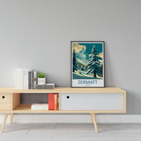 Zermatt Travel Print Wall Art Zermatt Wall Hanging Home Décor Zermatt Gift Art Lovers Ski Art Lover Gift Zermatt Print Skiing Zermatt Art