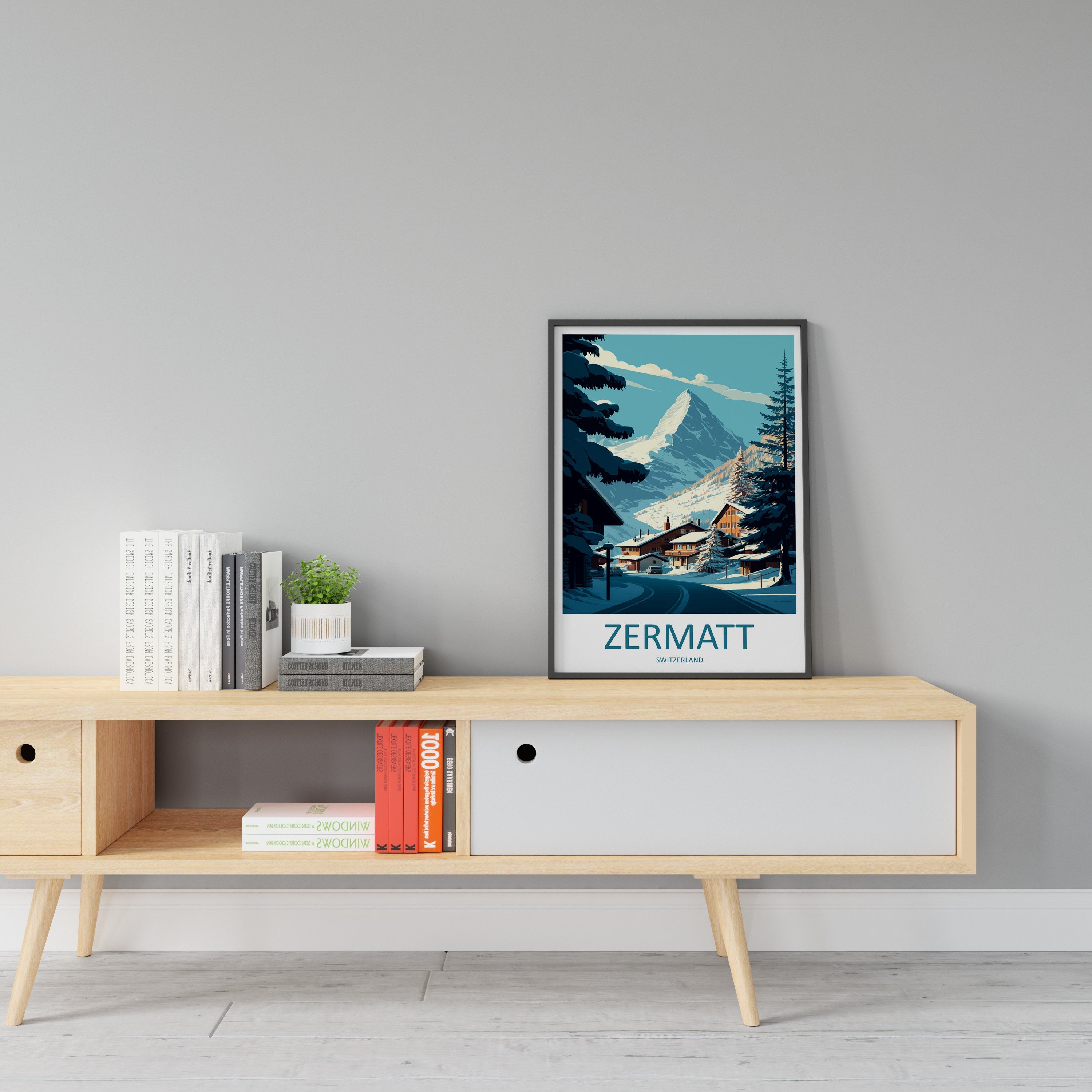 Zermatt Travel Print Wall Art Zermatt Wall Hanging Home Décor Zermatt Gift Art Lovers Ski Art Lover Gift Zermatt Print Skiing Zermatt Art
