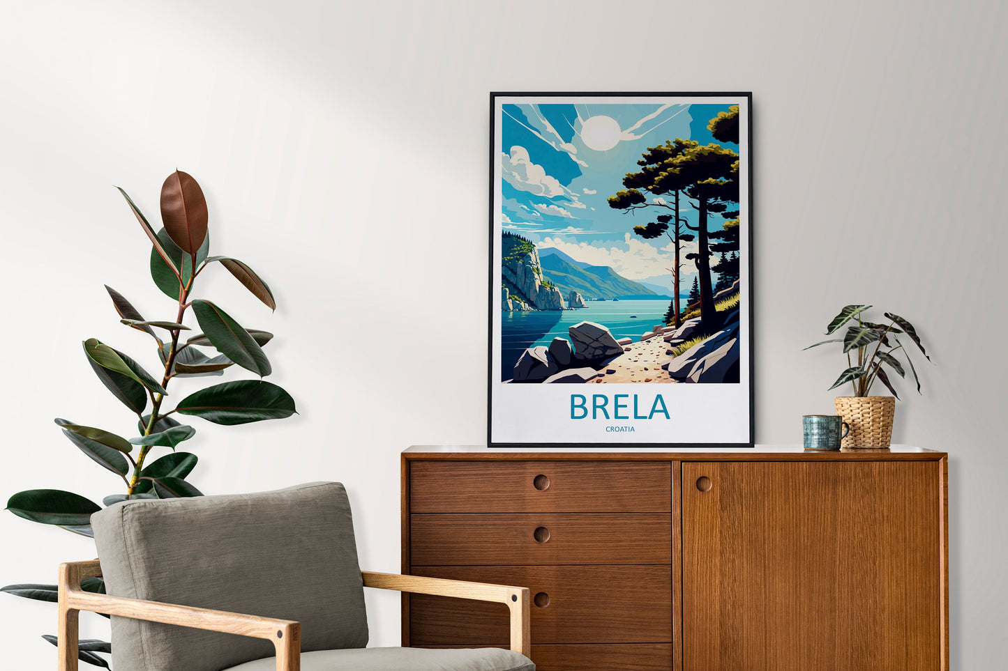 Brela Travel Print Wall Art Brela Wall Hanging Home Décor Brela Gift Art Lovers Croatia Art Lover Gift Brela Travel Poster Wall Art