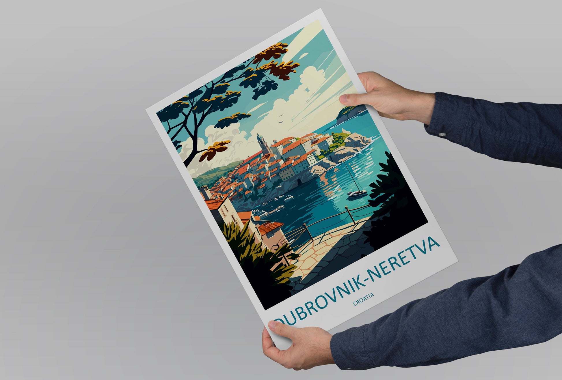 Dubrovnik-Neretva Travel Print Wall Art Dubrovnik-Neretva Wall Hanging Home Décor Dubrovnik-Neretva Gift Art Lovers Croatia Art Lover Gift