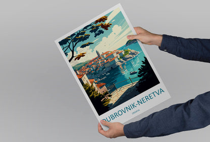 Dubrovnik-Neretva Travel Print Wall Art Dubrovnik-Neretva Wall Hanging Home Décor Dubrovnik-Neretva Gift Art Lovers Croatia Art Lover Gift
