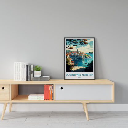 Dubrovnik-Neretva Travel Print Wall Art Dubrovnik-Neretva Wall Hanging Home Décor Dubrovnik-Neretva Gift Art Lovers Croatia Art Lover Gift