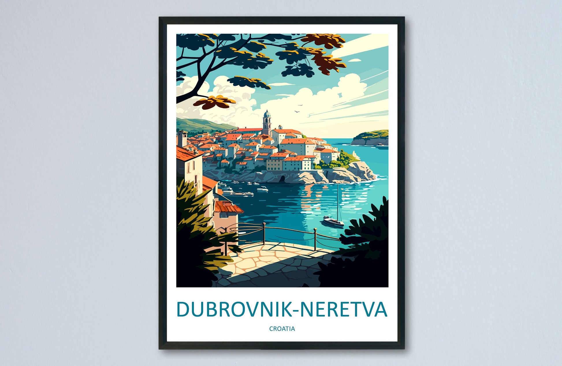 Dubrovnik-Neretva Travel Print Wall Art Dubrovnik-Neretva Wall Hanging Home Décor Dubrovnik-Neretva Gift Art Lovers Croatia Art Lover Gift