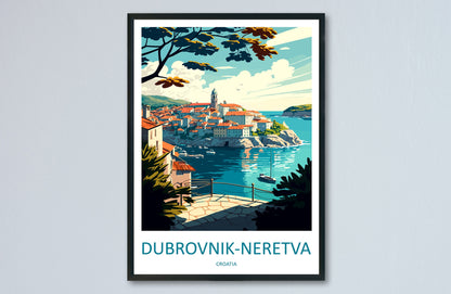 Dubrovnik-Neretva Travel Print Wall Art Dubrovnik-Neretva Wall Hanging Home Décor Dubrovnik-Neretva Gift Art Lovers Croatia Art Lover Gift