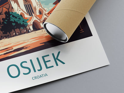 Osijek Travel Print Wall Art Osijek Wall Hanging Home Décor Osijek Gift Art Lovers Croatia Art Lover Gift Osijek Travel Poster Wall Art