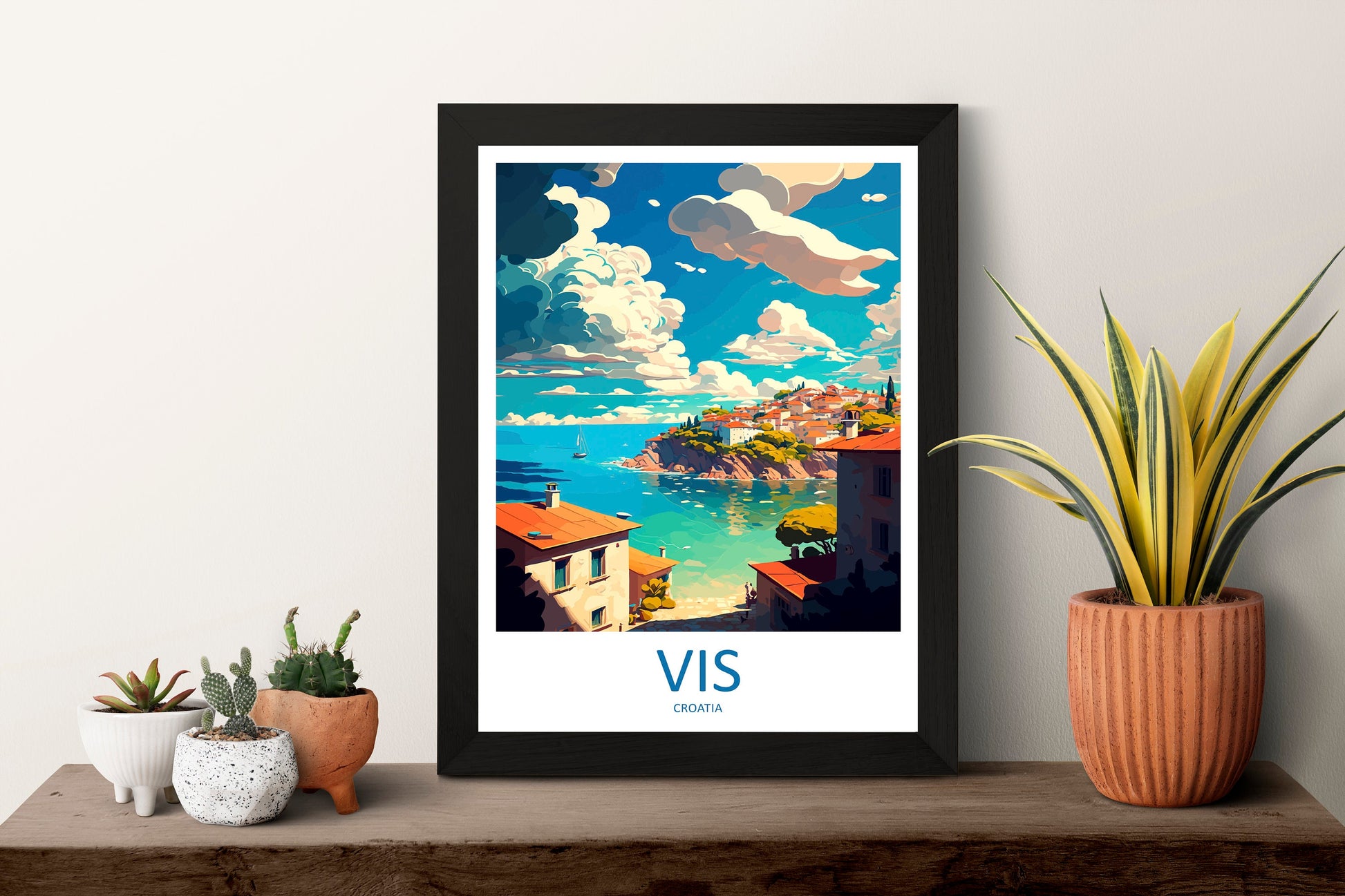 Vis Island Travel Print Wall Art Vis Island Wall Hanging Home Décor Vis Island Gift Art Lovers Croatia Art Lover Gift Vis Island Travel Art