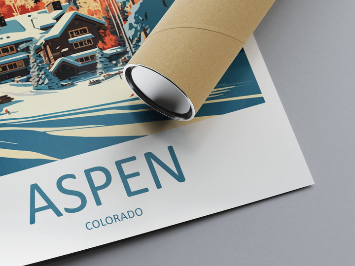 Aspen Travel Print Wall Art Aspen Wall Hanging Home Décor Aspen Gift Art Lovers Ski Art Lover Gift Aspen Print Skiing Aspen Ski Art Poster