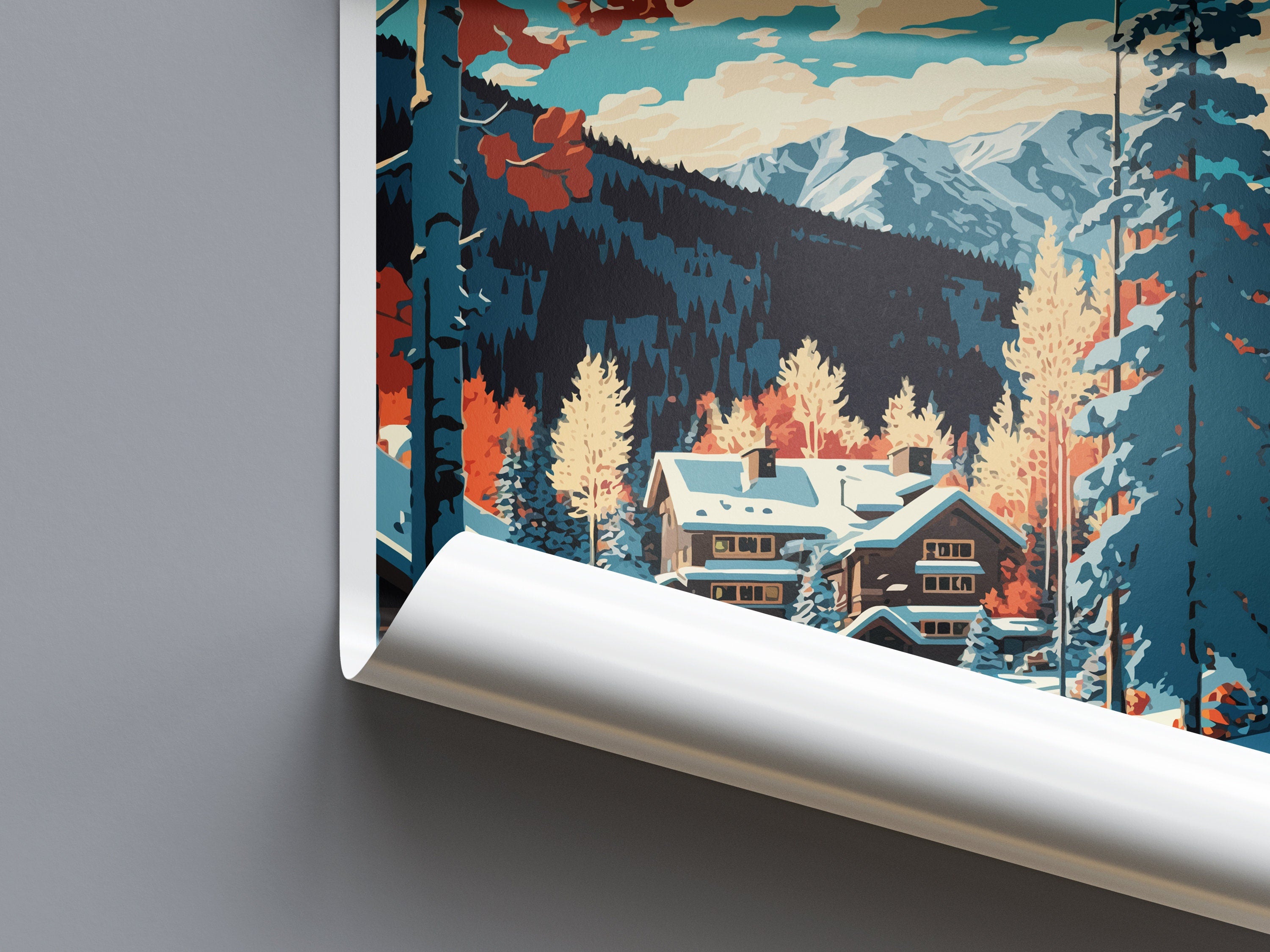 Aspen Travel Print Wall Art Aspen Wall Hanging Home Décor Aspen Gift Art Lovers Ski Art Lover Gift Aspen Print Skiing Aspen Ski Art Poster