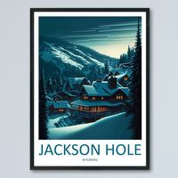 Jackson Hole Travel Print Wall Art Jackson Hole Wall Hanging Home Décor Jackson Hole Gift Art Lovers Ski Art Lover Gift Jackson Hole Print
