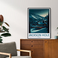Jackson Hole Travel Print Wall Art Jackson Hole Wall Hanging Home Décor Jackson Hole Gift Art Lovers Ski Art Lover Gift Jackson Hole Print