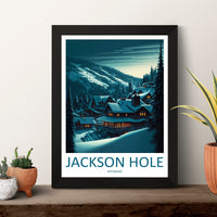 Jackson Hole Travel Print Wall Art Jackson Hole Wall Hanging Home Décor Jackson Hole Gift Art Lovers Ski Art Lover Gift Jackson Hole Print