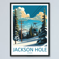 Jackson Hole Travel Print Wall Art Jackson Hole Wall Hanging Home Décor Jackson Hole Gift Art Lovers Ski Art Lover Gift Jackson Hole Print