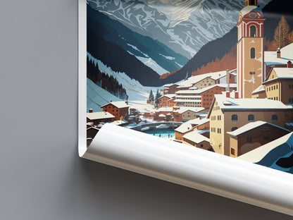Badgastein Travel Print Wall Art Badgastein Wall Hanging Home Décor Badgastein Gift Art Lovers Austria Art Lover Gift Badgastein Travel