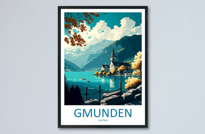 Gmunden Travel Print Wall Art Gmunden Wall Hanging Home Décor Gmunden Gift Art Lovers Austria Art Lover Gift Gmunden Travel Poster