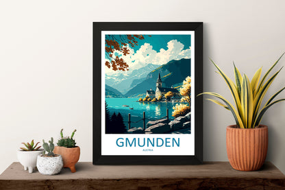 Gmunden Travel Print Wall Art Gmunden Wall Hanging Home Décor Gmunden Gift Art Lovers Austria Art Lover Gift Gmunden Travel Poster