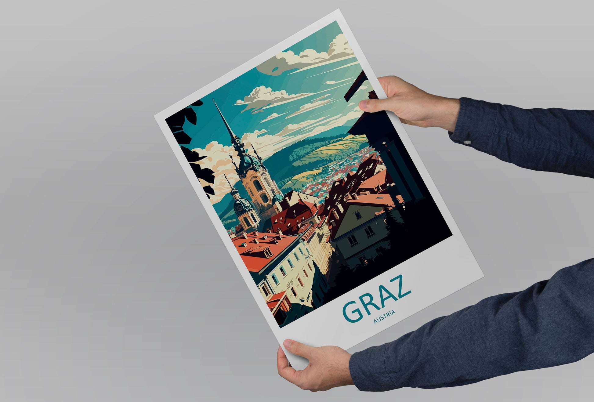 Graz Travel Print Wall Art Graz Wall Hanging Home Décor Graz Gift Art Lovers Austria Art Lover Gift Graz Travel Poster Graz Wall Poster