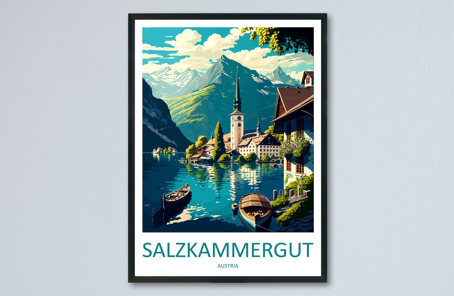 Salzkammergut Travel Print Wall Art Salzkammergut Wall Hanging Home Décor Salzkammergut Gift Art Lovers Austria Art Lover Gift