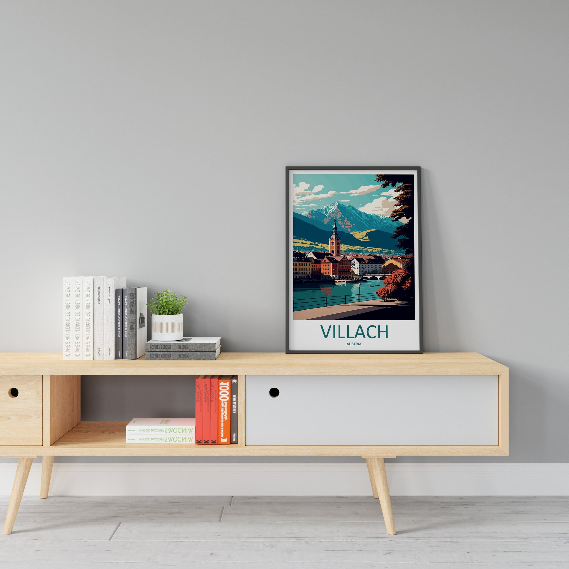 Villach Travel Print Wall Art Villach Wall Hanging Home Décor Villach Gift Art Lovers Austria Art Lover Gift Villach Travel Poster