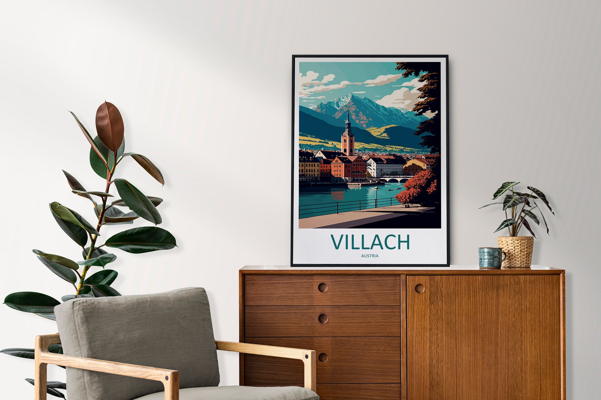 Villach Travel Print Wall Art Villach Wall Hanging Home Décor Villach Gift Art Lovers Austria Art Lover Gift Villach Travel Poster